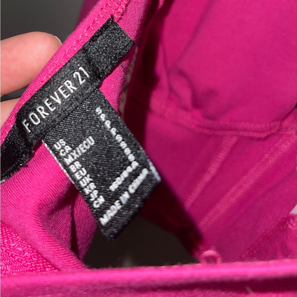 Forever 21 Pink Tie Halter Zip Back Corset Crop - Picture 3 of 6